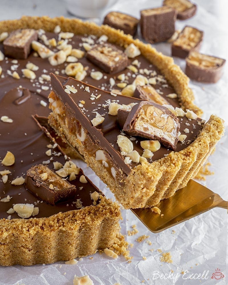 oven free healthy snickers tart