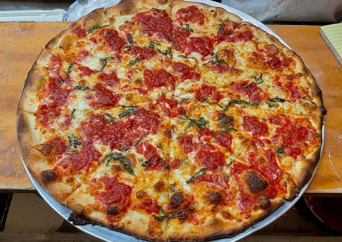 A Trenton-style tomato pie from Papa's Tomato Pies in Robbinsville, New Jersey