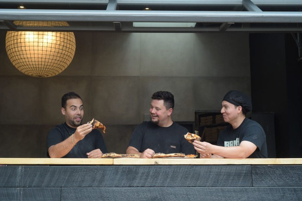 Left to right : Jason Rosenthal, Chris Pietrowicz, Rodolfo Ruiz of Brick + Dough
