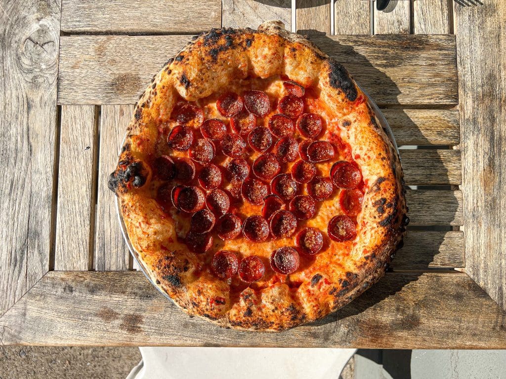 pepperoni pie at brick and dough
