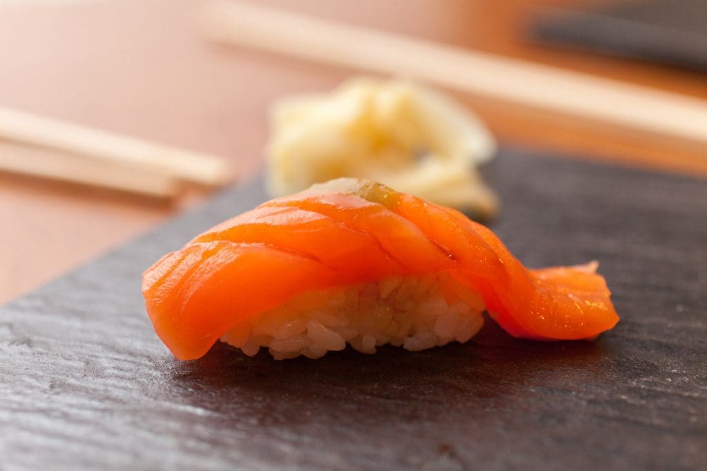 salmon sushi by bou
