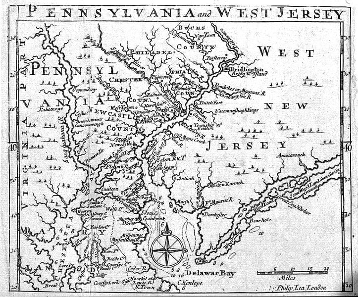 The Province of New Jersey, divided into East and West, commonly