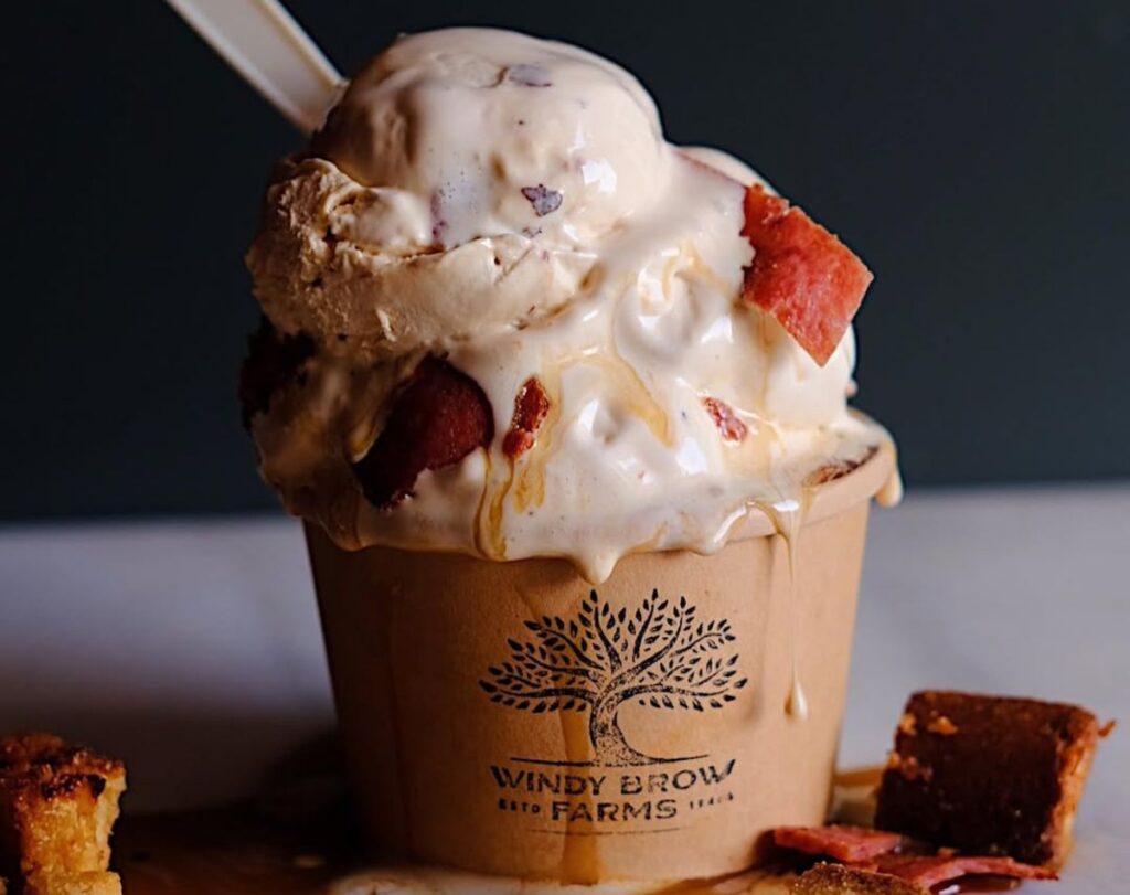 Taylor Ham and French Toast ice cream at Windy Brow Farms in Fredon Township, New Jersey