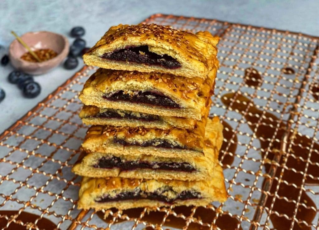 Blueberry Pop Tarts with Lemon & Toasted Sesame Glaze