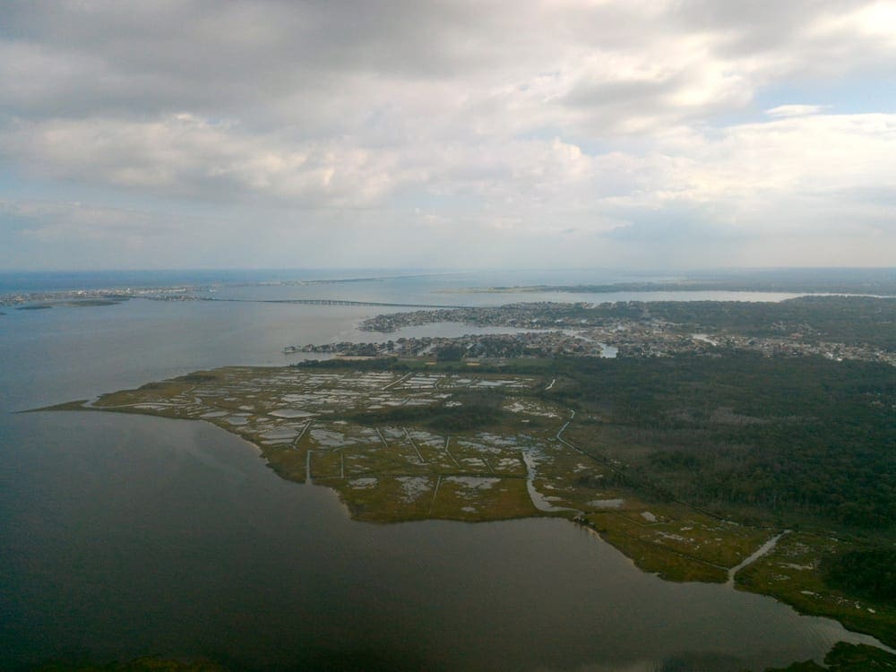 An aerial view of Cattus Island