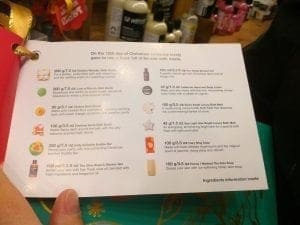 Lush 12 Days of Christmas Set Descriptions