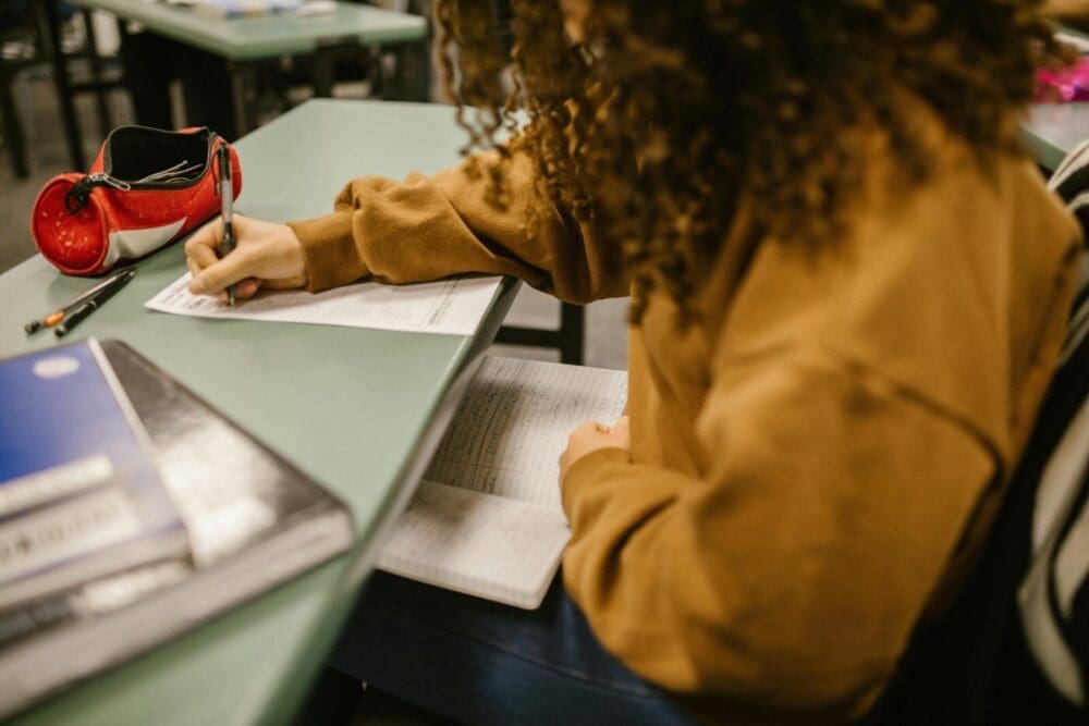 woman doing her work