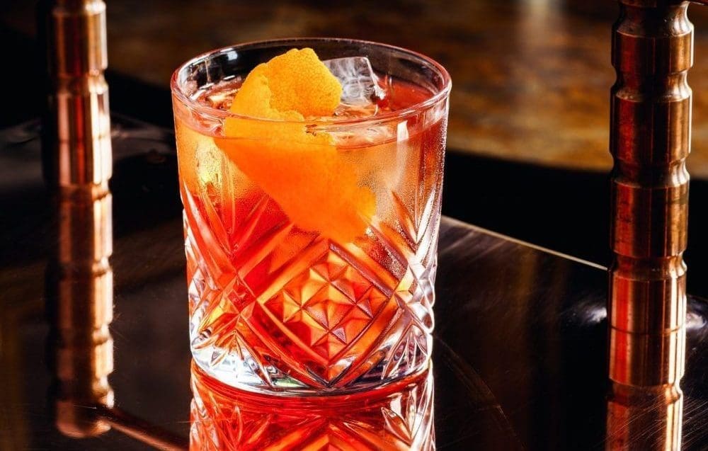 a classic Negroni with a twist of orange