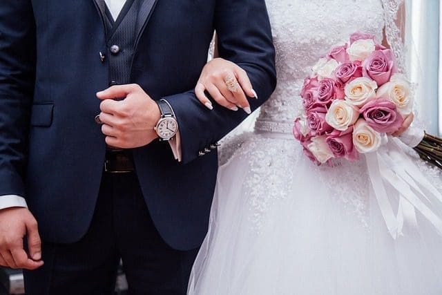 wedding ring on a finger