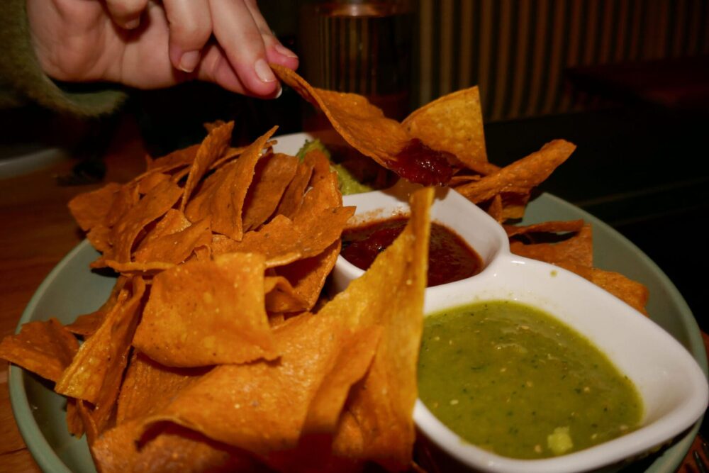 Chips with a salsa trio