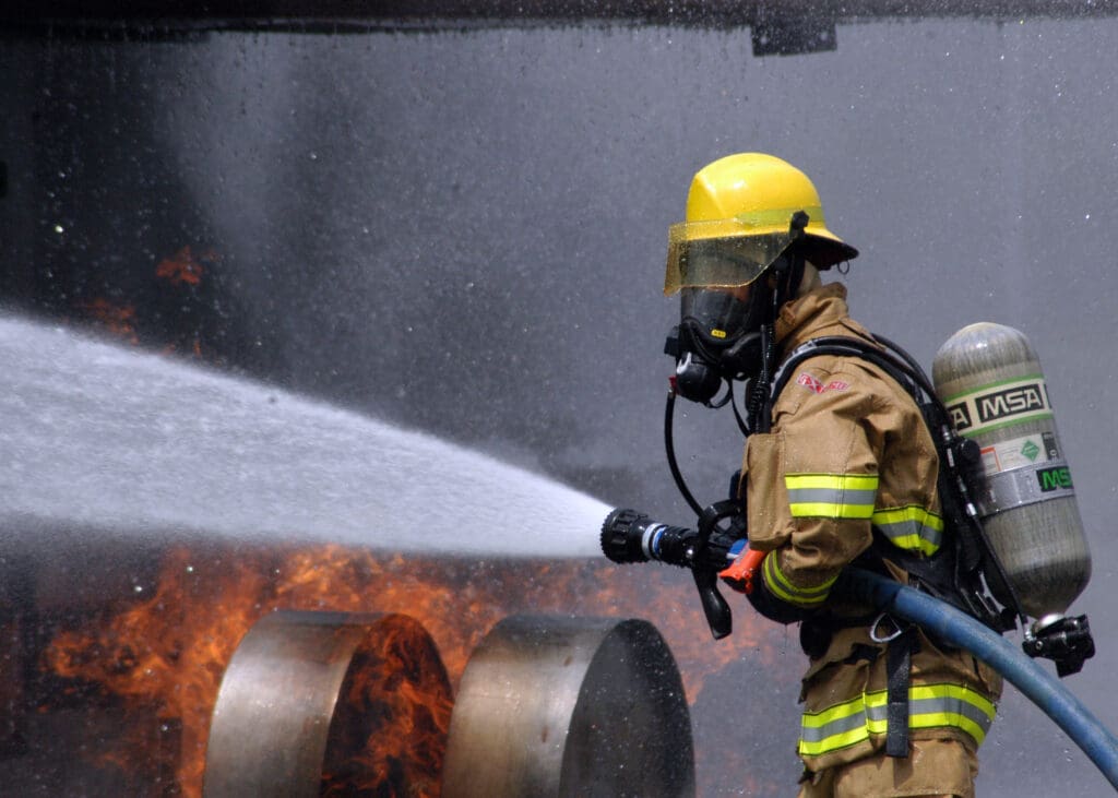 firefighter with hose