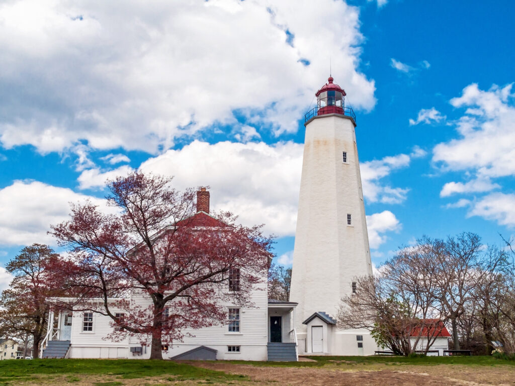 The sandy hook lighthouse, one of New Jersey's best lighthouses.