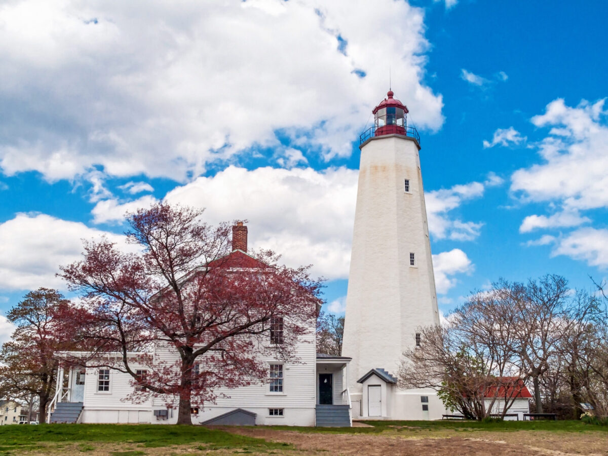 The sandy hook lighthouse, one of New Jersey's best lighthouses.
