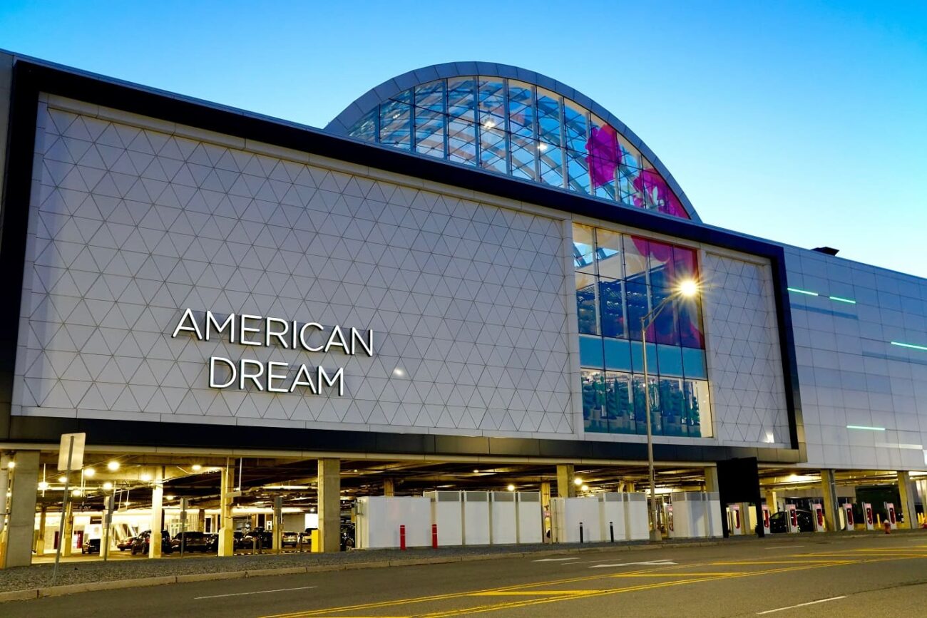 Exterior of American Dream Mall in East Rutherford as legal fight over Bergen County Blue Laws and Sunday shopping continues