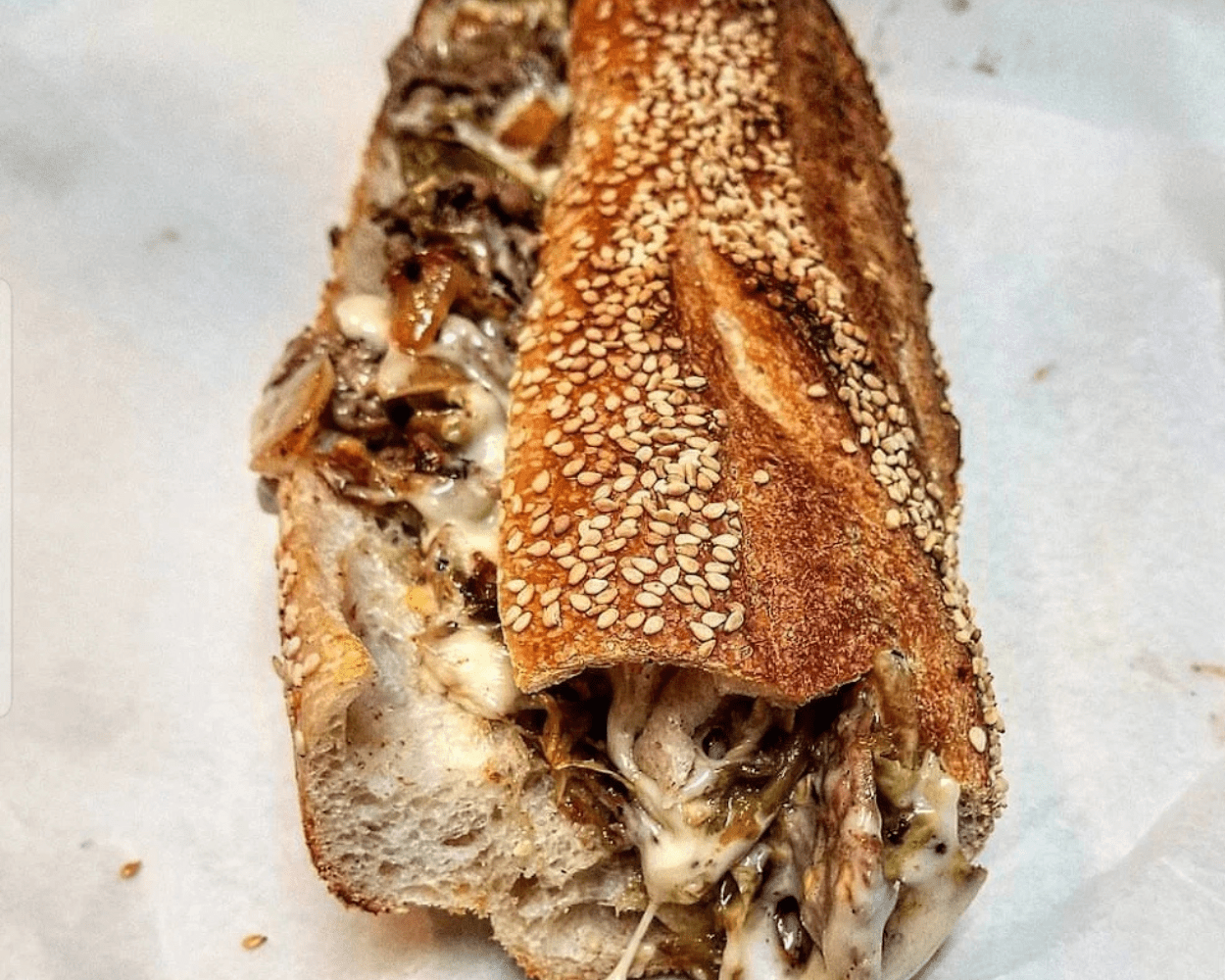 The world-famous cheesesteak at Angelo's Pizzeria