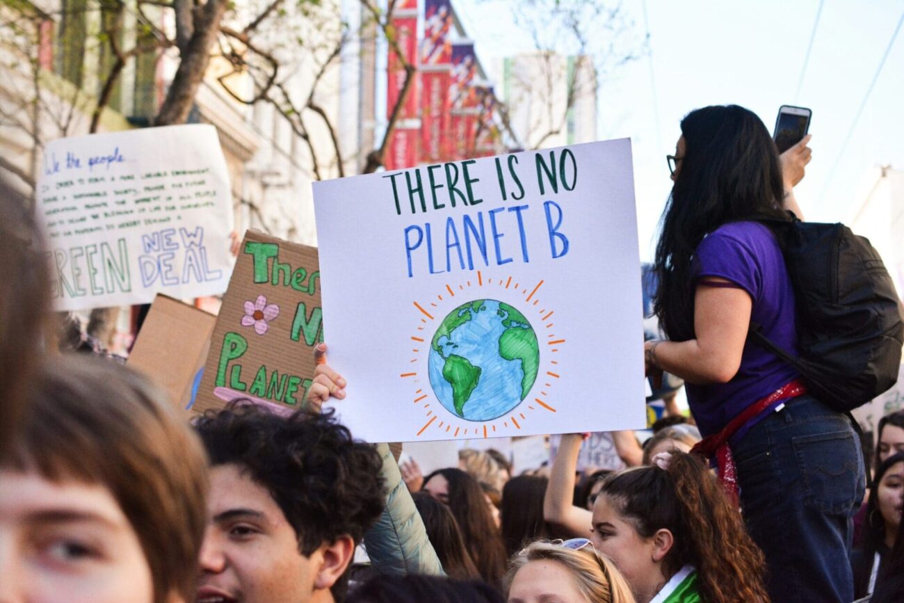 climate protestor holds sign that readas: "there is no panet B" Rutgers University releases climate report for New Jersey
