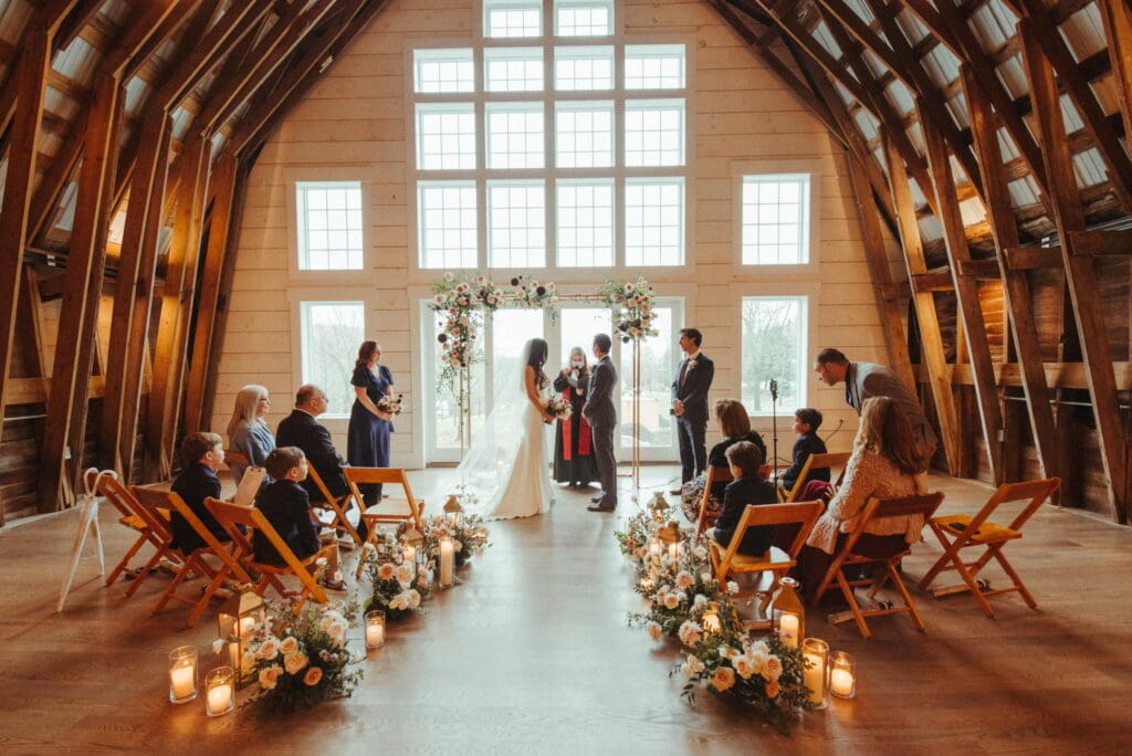 The Farm at Glenwood Mountain Wedding Ceremony Interior