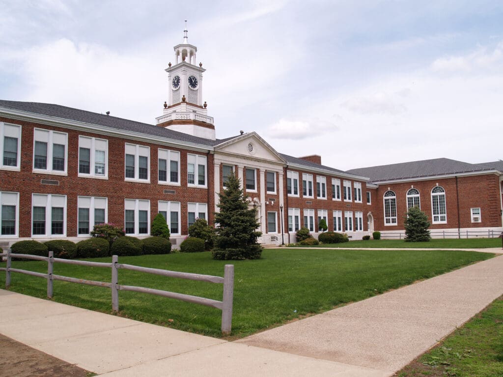 a brick high school in New Jersey