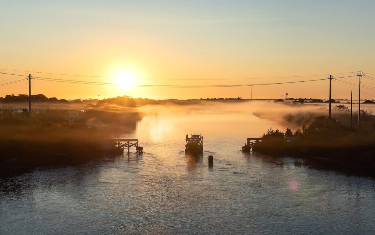 Cape May sunrise over water