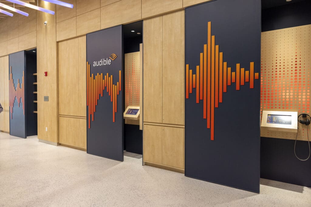 Listening booths at The Pillars
