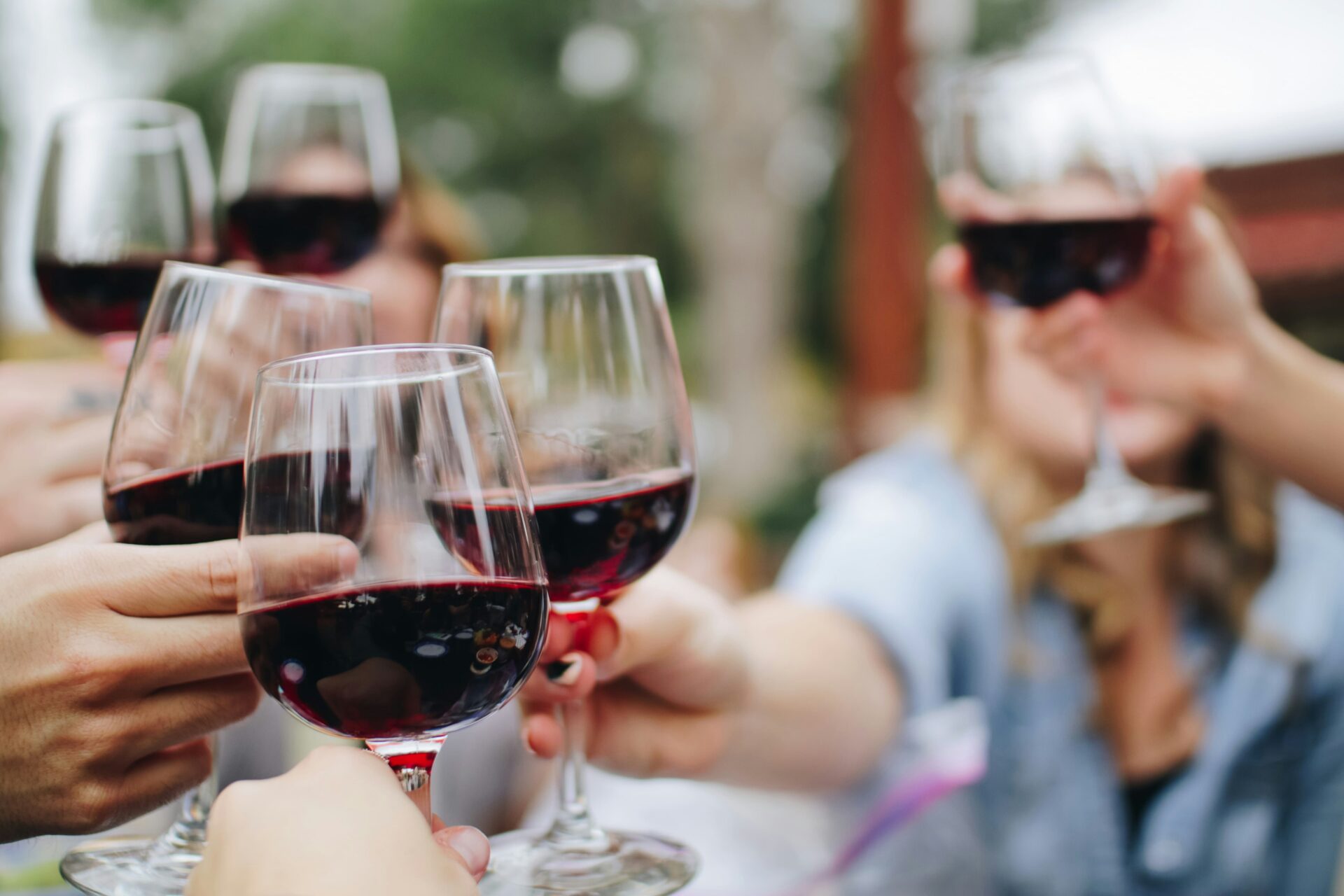 People cheers wine glasses at NJ wine expo