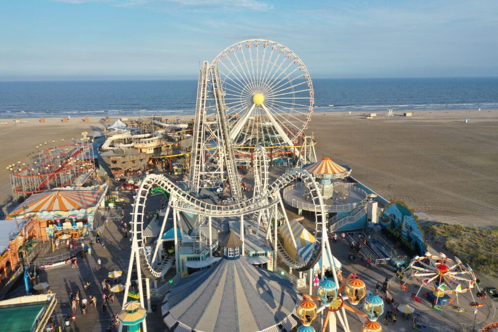 Retired SkyCoaster ride at Morey’s Pier on the Wildwood boardwalk