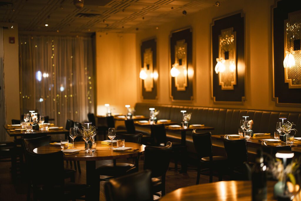 Intimate dining room at Gioia Mia in Montclair