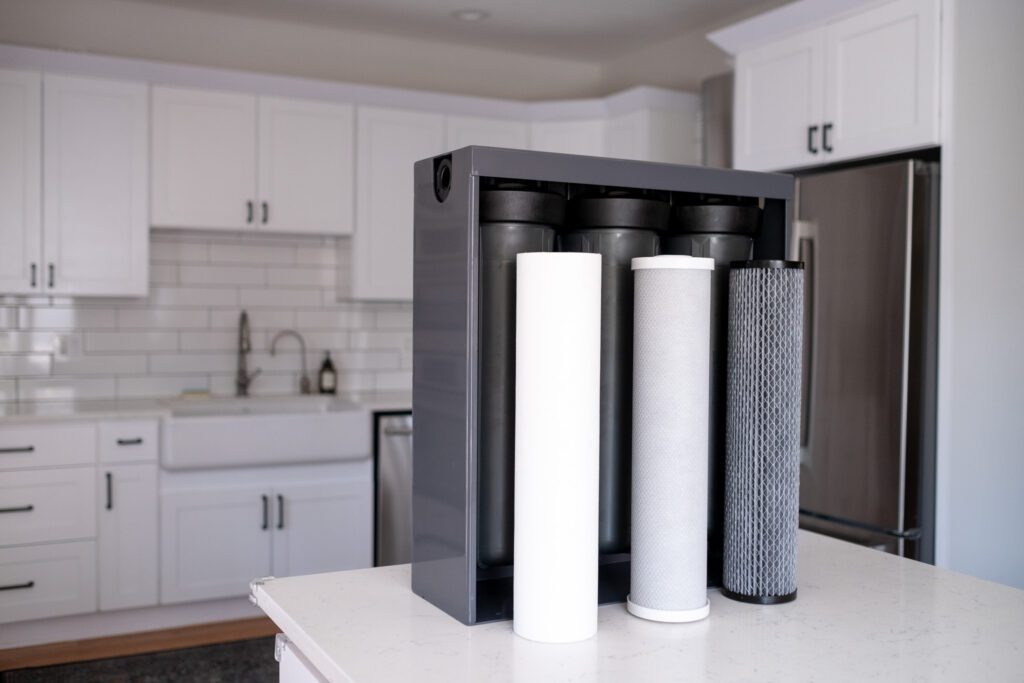 Clearsource Whole Home Water Filtration System installed on main water line in New Jersey home