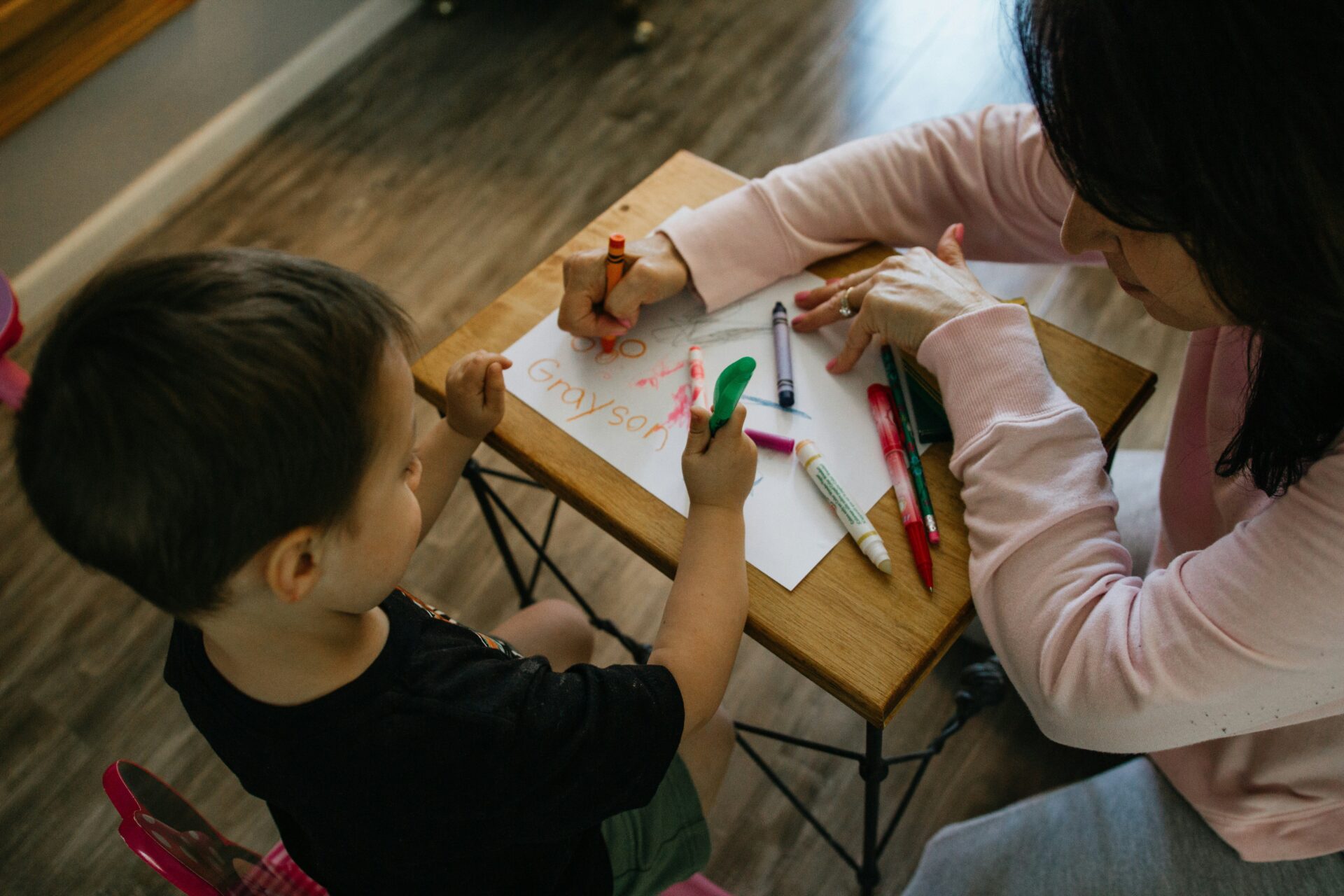 New York City children attending early education program with teachers