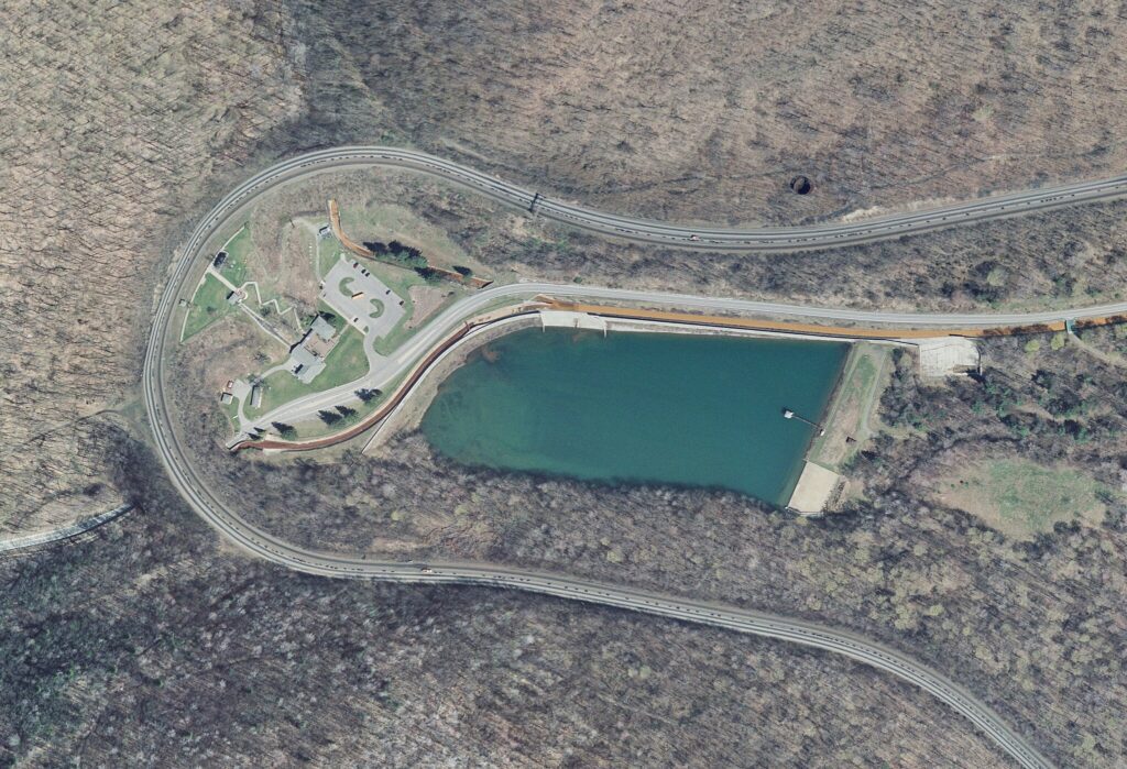The Horseshoe Curve aerial view