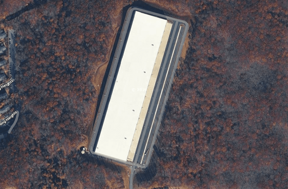Satellite view of newly purchased ICE warehouse in Roxbury, NJ