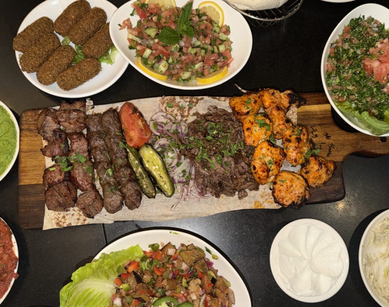 A spread of food at Al Basha