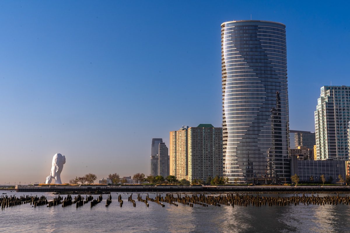 Jersey City skyline across the Hudson River