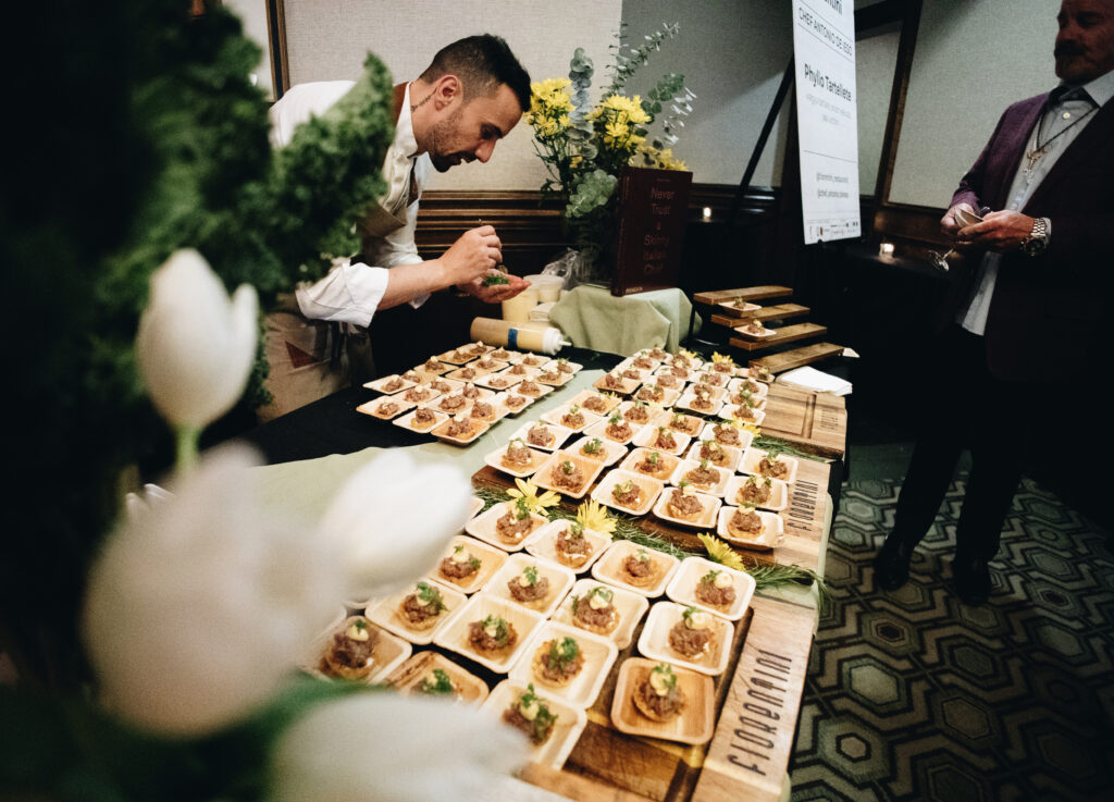 chef antonio de ieso of fiorentini in rutherford nj prepares bites