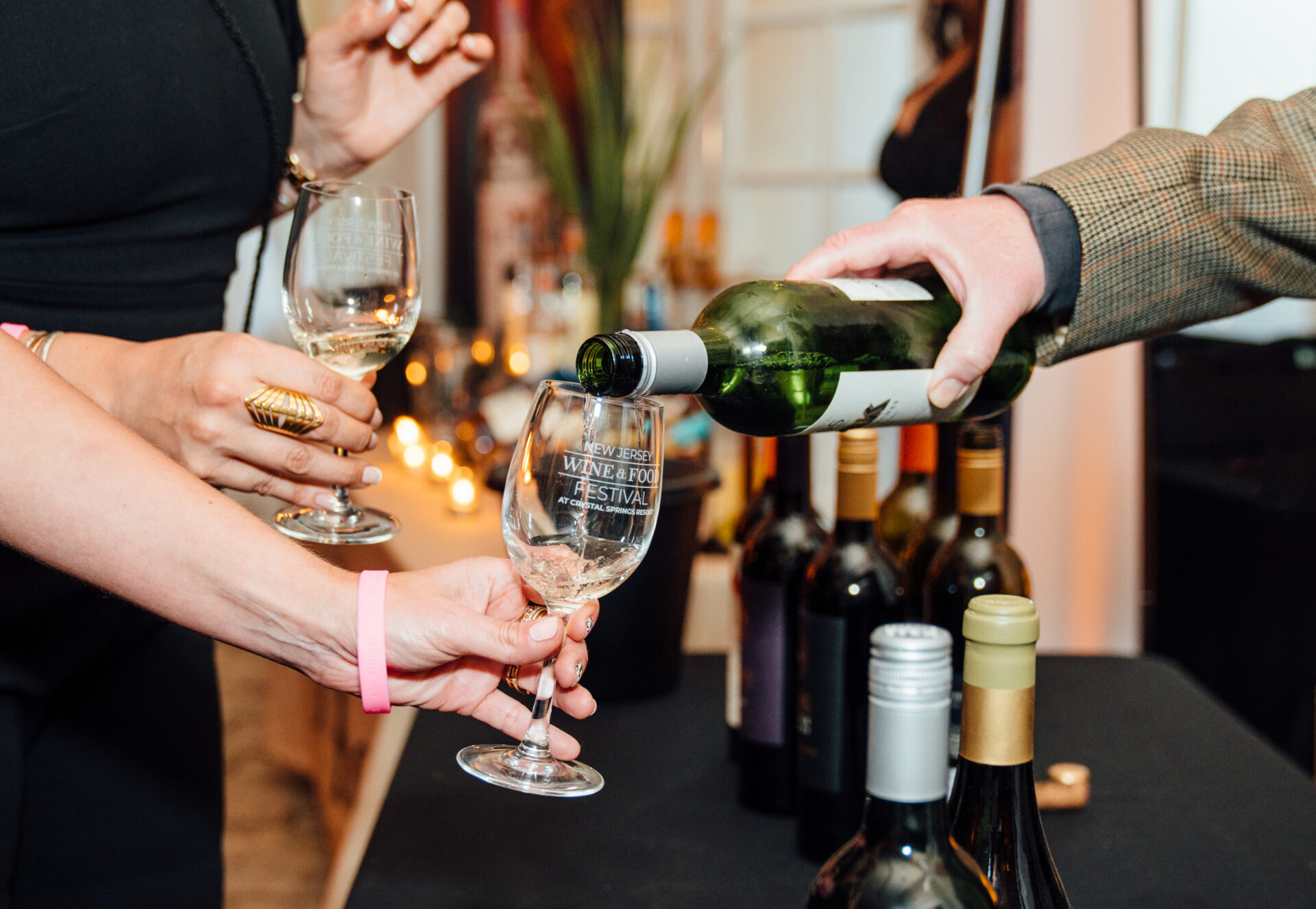 pouring wine tastings at New Jersey Wine & Food Festival