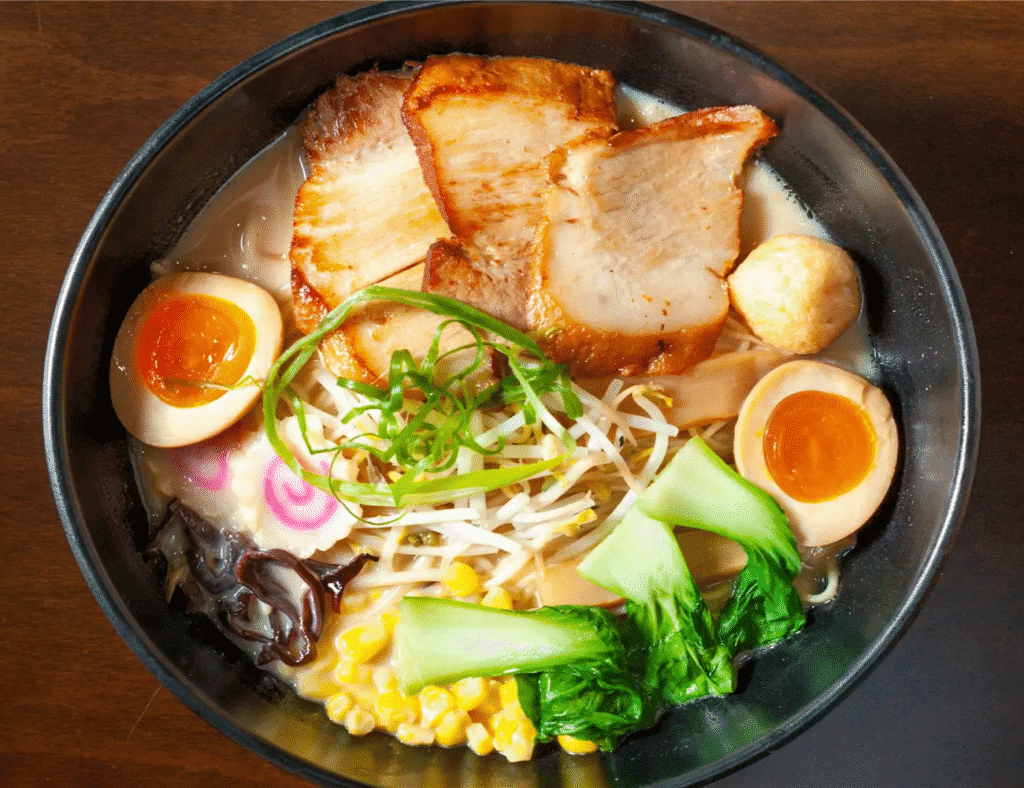 Bowl of ramen from Oishii ramen in Glassboro, New Jersey