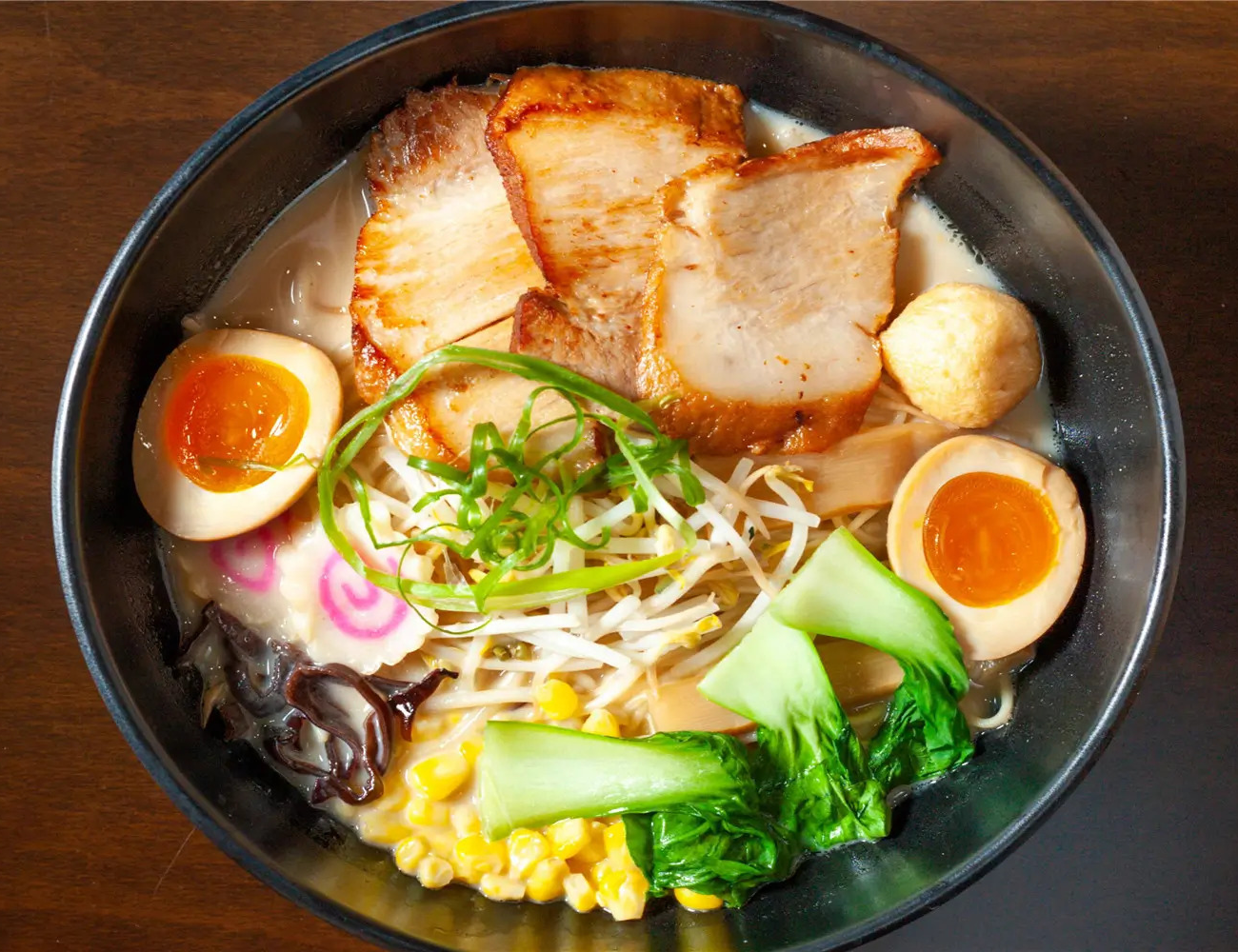 Bowl of ramen from Oishii ramen in Glassboro, New Jersey