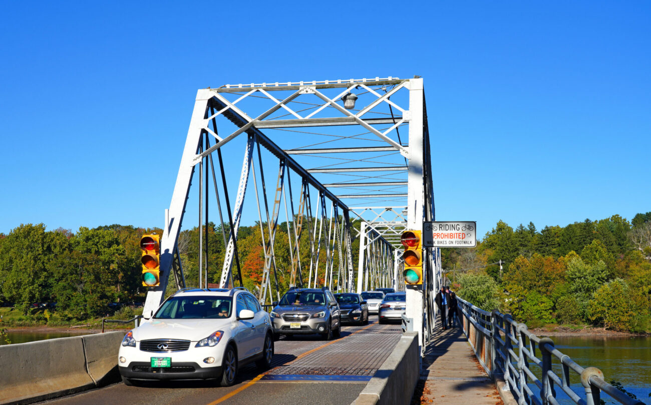 Washington Crossing Bridge connecting New Jersey and Pennsylvania over the Delaware River