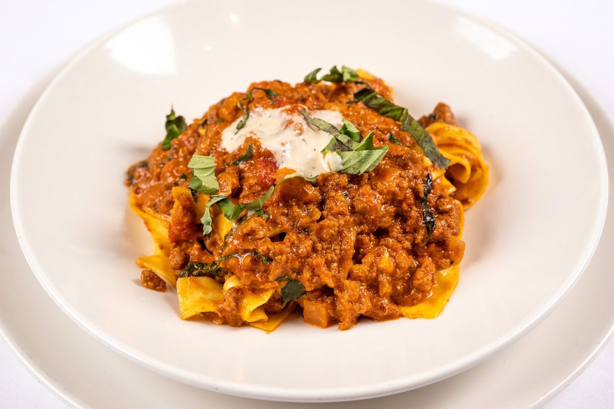 Homemade pasta served at an upscale Italian restaurant in Atlantic City