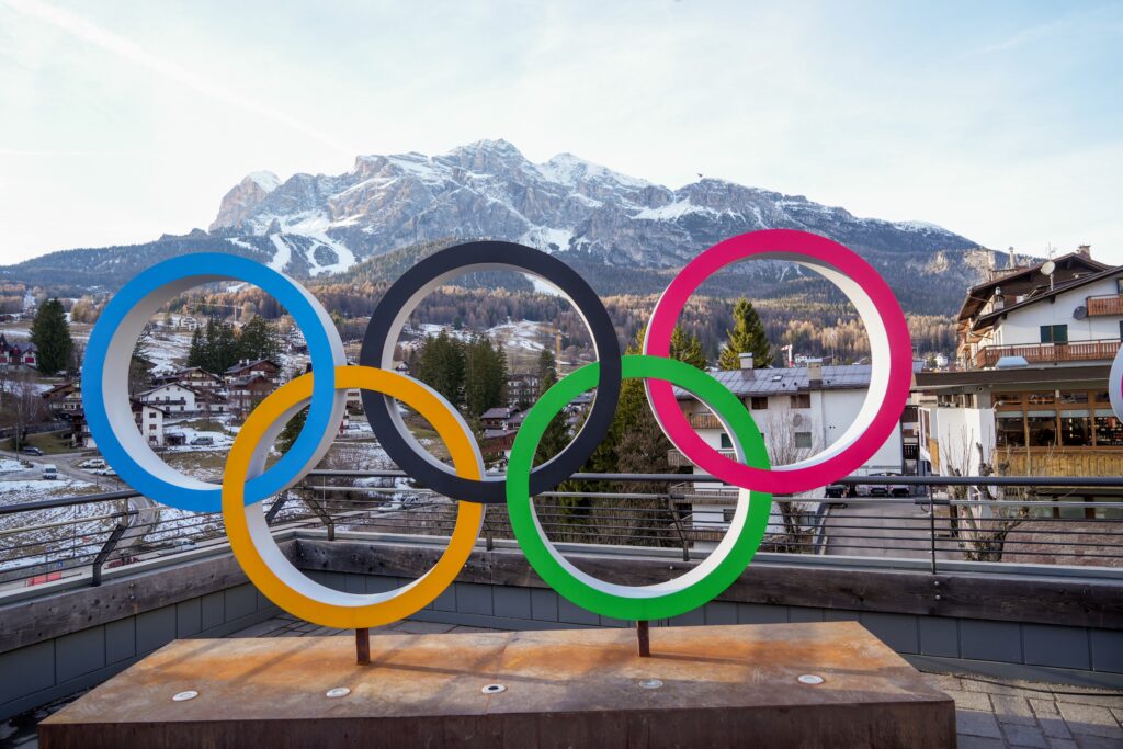 Olympic rings in Cortina 2026 is for the 25th Olympic Winter Games
