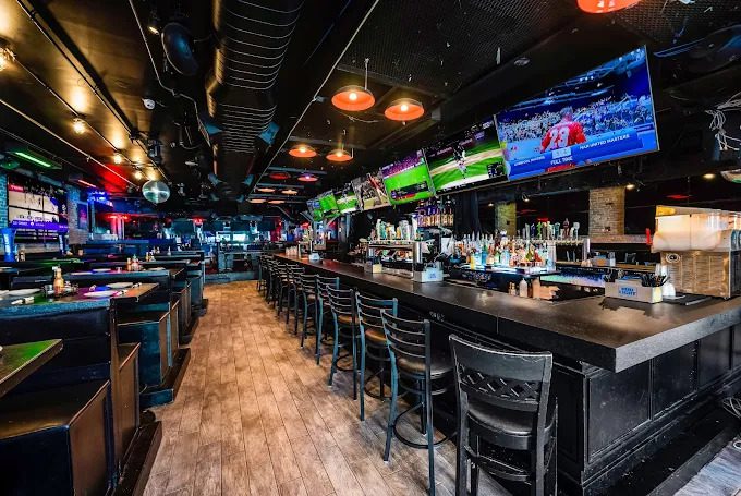 Mad Hatter Hoboken interior, March Madness bars in NJ