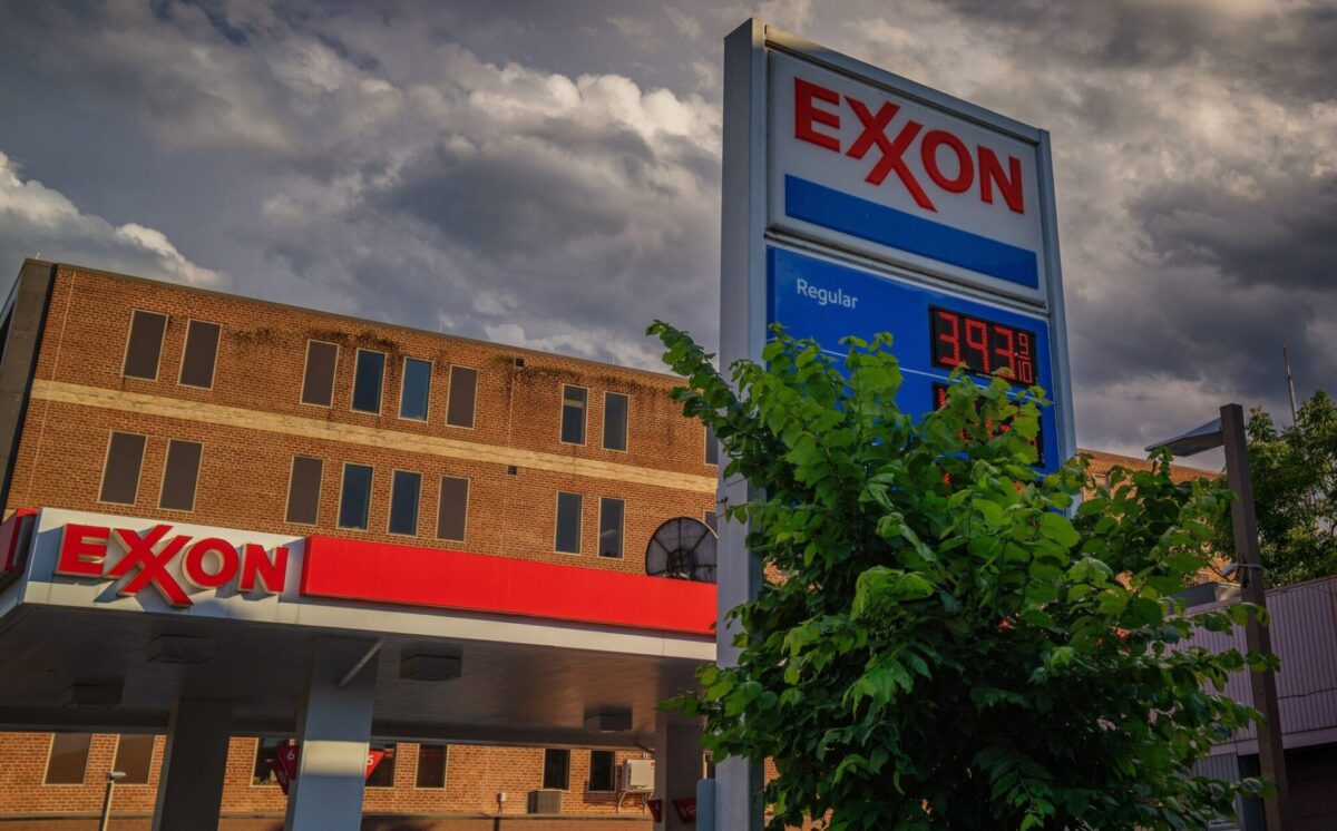 Exxon gas station—ExxonMobil is relocating its legal home from New Jersey to Texas after 144 years