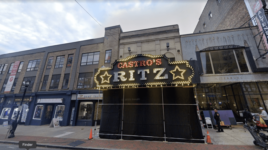 exterior of the ritz theatre in elizabeth