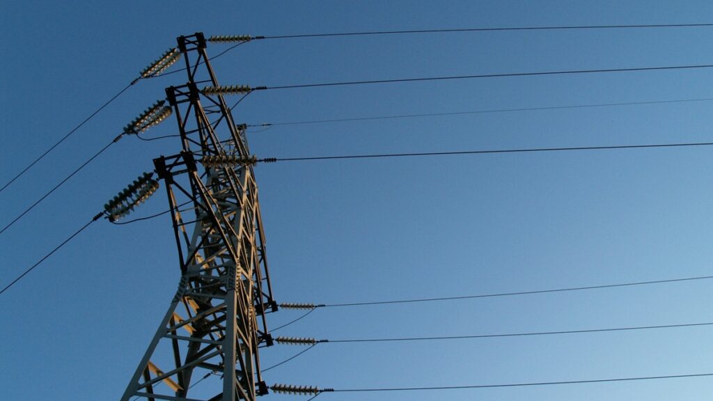 High-voltage power lines and transmission towers in New Jersey