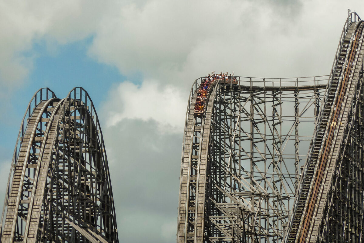 El Toro wooden roller coaster at Six Flags Great Adventure in Jackson New Jersey during 2026 season opening