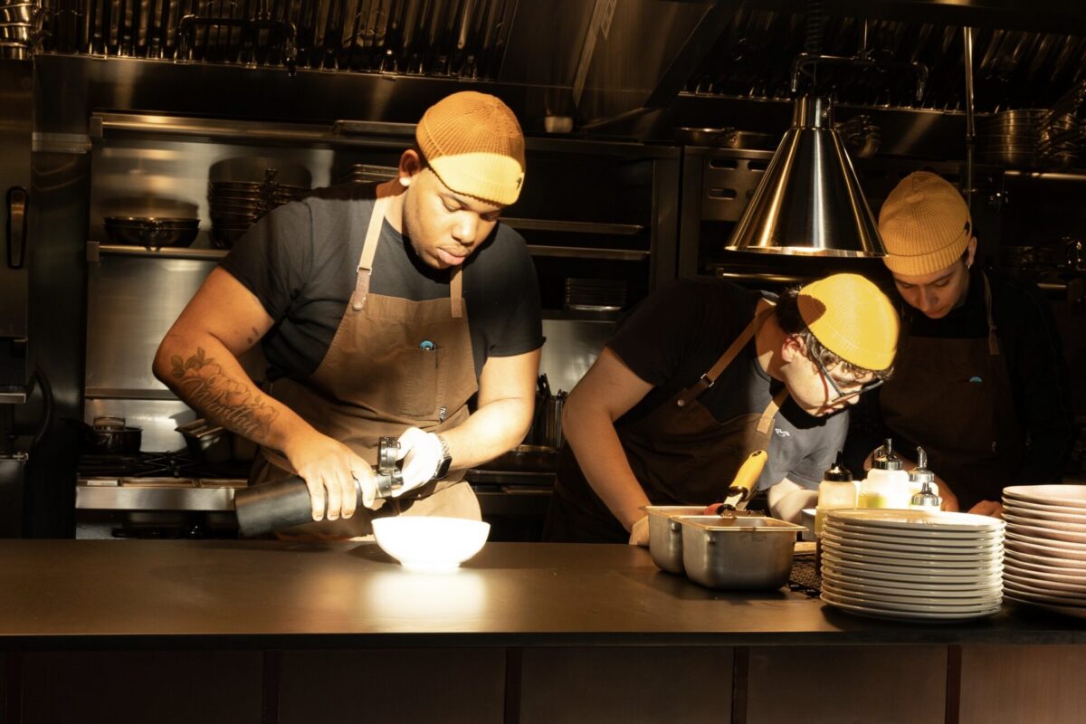 chefs work in the kitchen at adelaide in woodcliff lake, NJ.