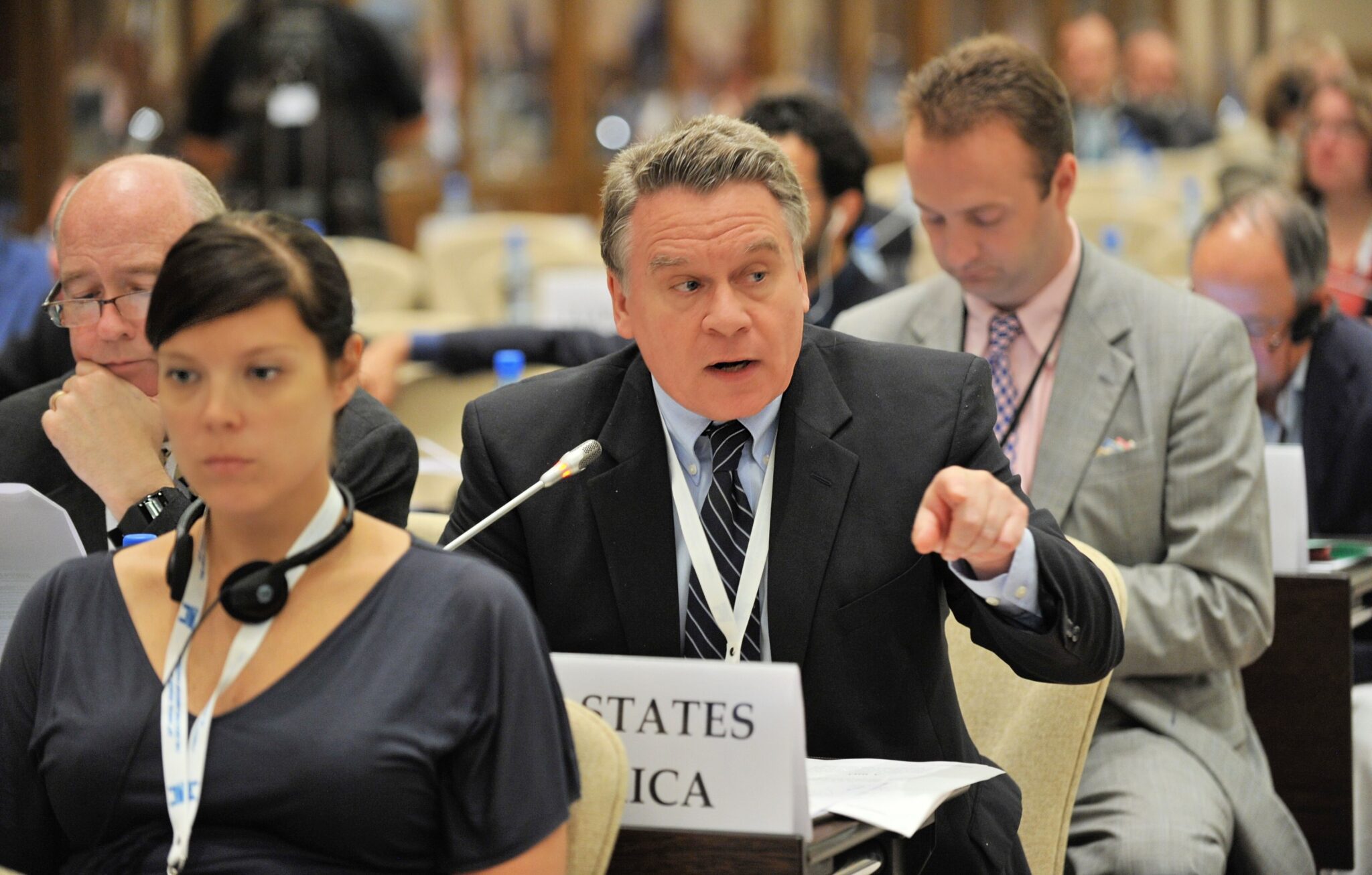 U.S. Representative Chris Smith of New Jersey speaking at an international forum