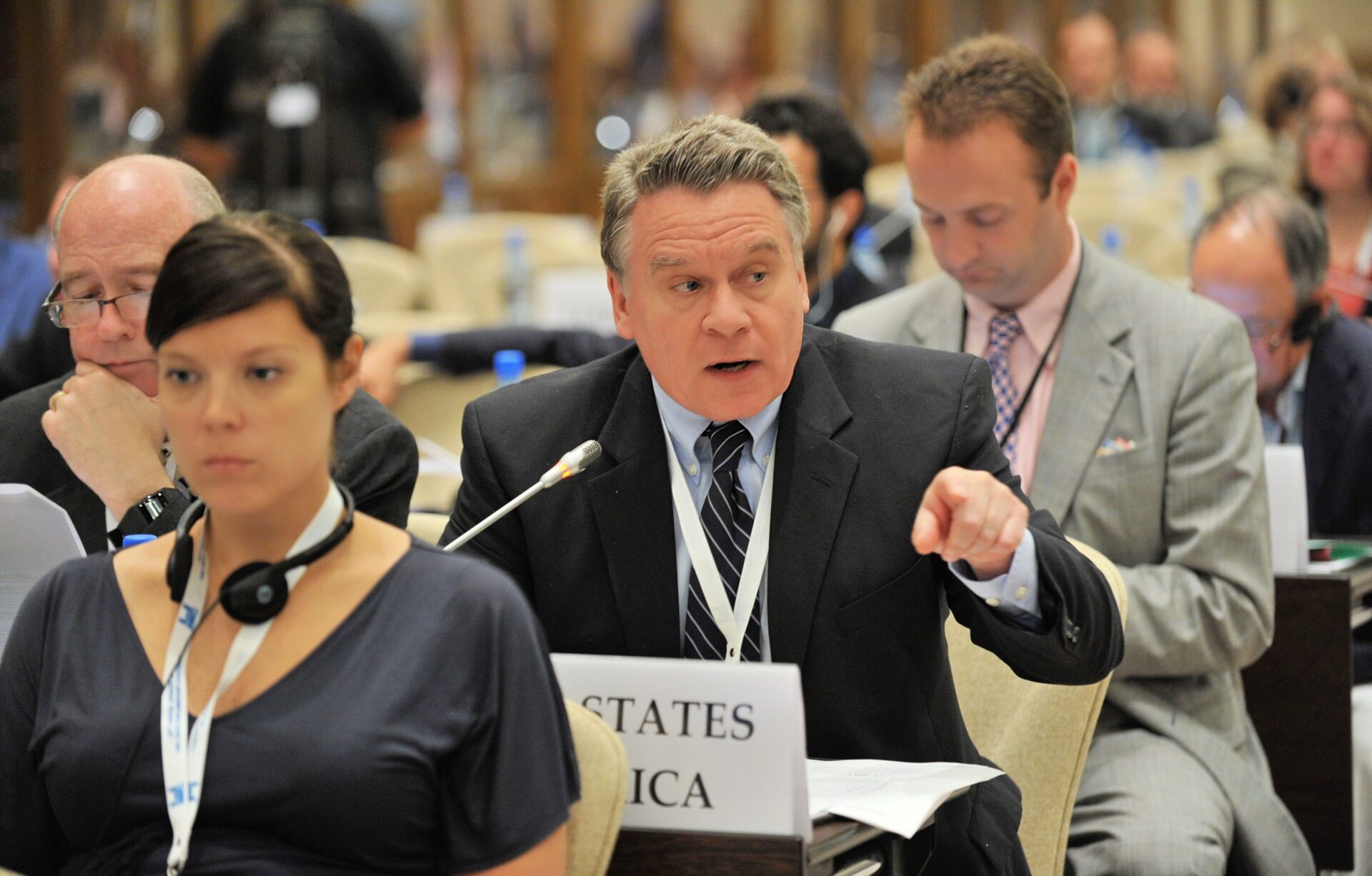 U.S. Representative Chris Smith of New Jersey speaking at an international forum