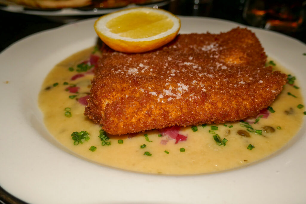 Crispy cod schnitzel