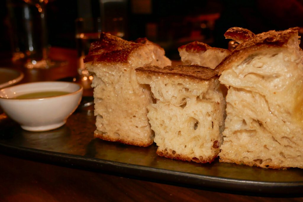 fluffy focaccia is baked fresh daily 